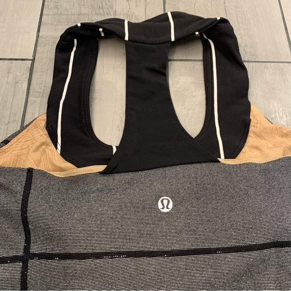 Lululemon scoopneck scoop neck tank size 4 black white grey racerback small xs - Picture 8 of 11